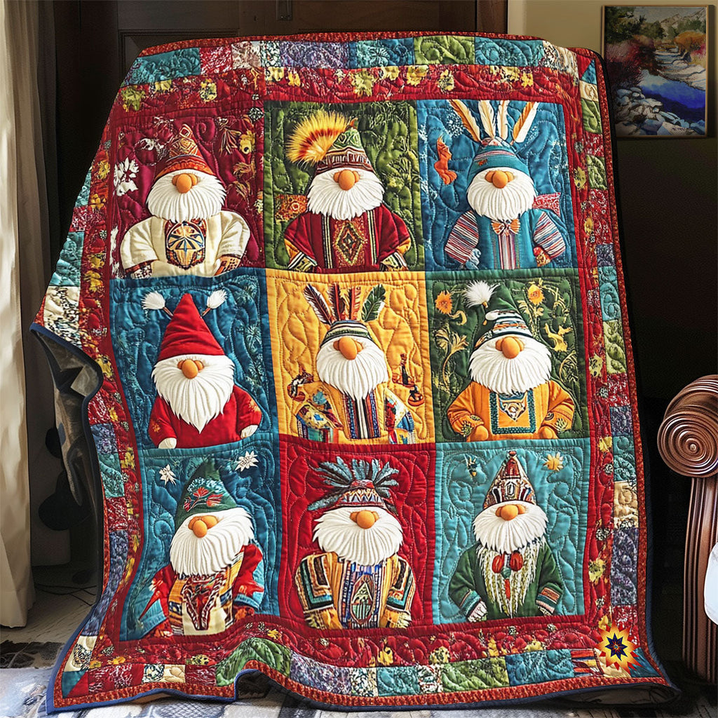 Aboriginal Gnome Quilt Blanket Best Couch Throw Blanket Native American Gifts For Her