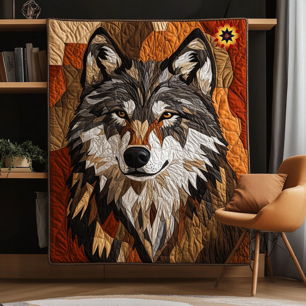 Abstracr Wolf Quilt Blanket Christmas Gifts For Wolf Lovers